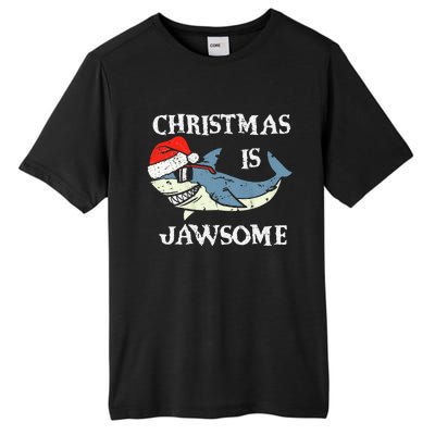 Santa Hat Shark Christmas Is Jawsome Xmas Lights Tall Fusion ChromaSoft Performance T-Shirt