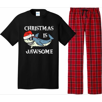 Santa Hat Shark Christmas Is Jawsome Xmas Lights Pajama Set