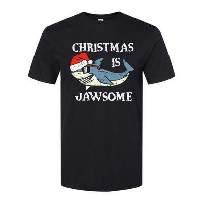 Santa Hat Shark Christmas Is Jawsome Xmas Lights Softstyle CVC T-Shirt