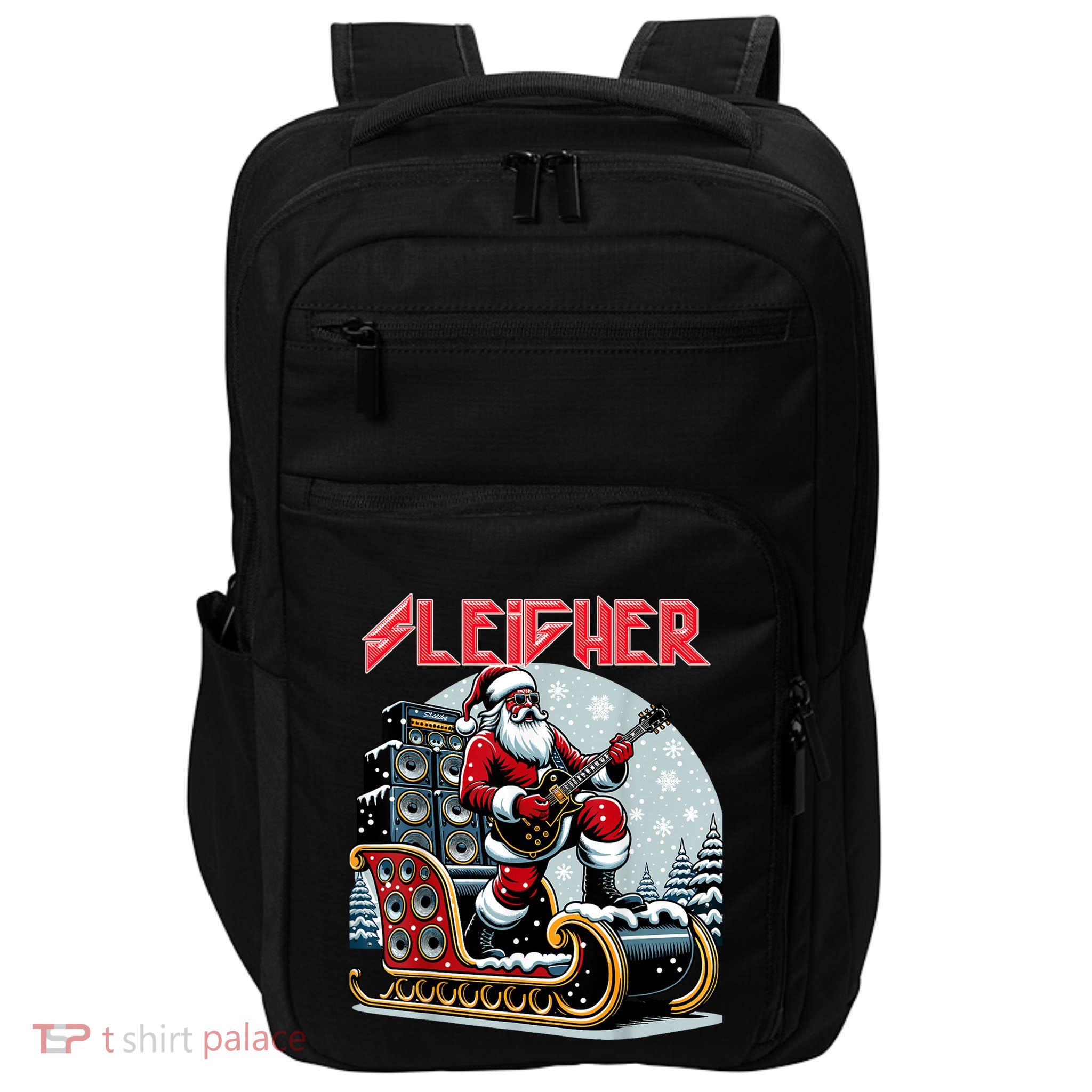 Sleigher Hail Santa Heavy Metal Christmas Rock Xmas Art Impact Tech Backpack
