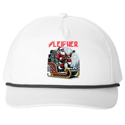 Sleigher Hail Santa Heavy Metal Christmas Rock Xmas Art Snapback Five-Panel Rope Hat