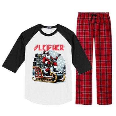 Sleigher Hail Santa Heavy Metal Christmas Rock Xmas Art Raglan Sleeve Pajama Set