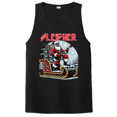 Sleigher Hail Santa Heavy Metal Christmas Rock Xmas Art PosiCharge Competitor Tank