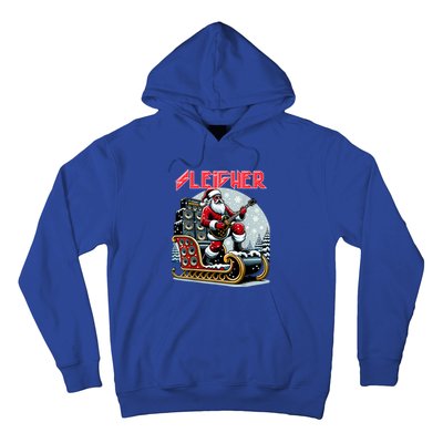 Sleigher Hail Santa Heavy Metal Christmas Rock Xmas Art Hoodie