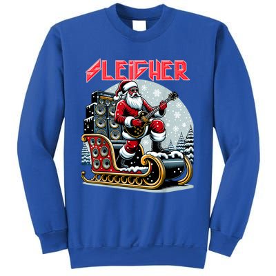 Sleigher Hail Santa Heavy Metal Christmas Rock Xmas Art Sweatshirt