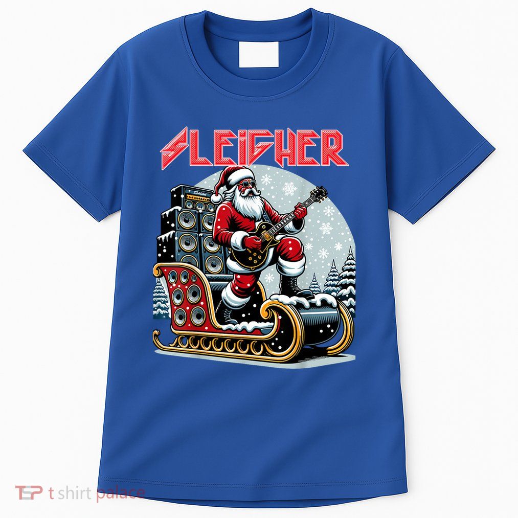 Sleigher Hail Santa Heavy Metal Christmas Rock Xmas Art Tall T-Shirt