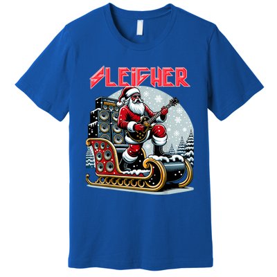 Sleigher Hail Santa Heavy Metal Christmas Rock Xmas Art Premium T-Shirt