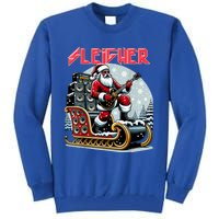 Sleigher Hail Santa Heavy Metal Christmas Rock Xmas Art Tall Sweatshirt