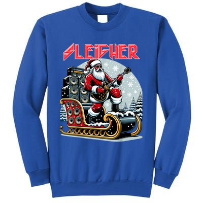 Sleigher Hail Santa Heavy Metal Christmas Rock Xmas Art Tall Sweatshirt