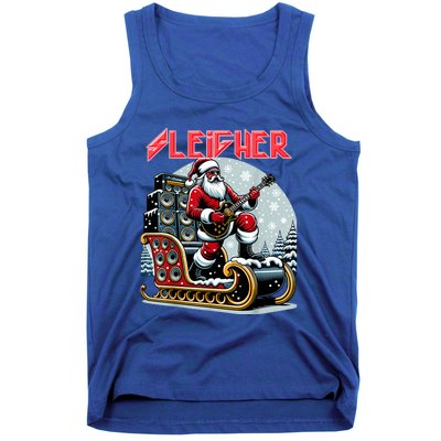 Sleigher Hail Santa Heavy Metal Christmas Rock Xmas Art Tank Top