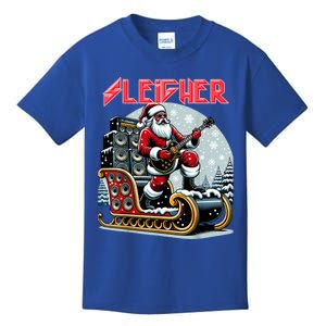 Sleigher Hail Santa Heavy Metal Christmas Rock Xmas Art Kids T-Shirt