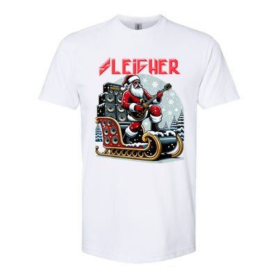 Sleigher Hail Santa Heavy Metal Christmas Rock Xmas Art Softstyle CVC T-Shirt