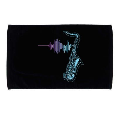 Saxophone Heartbeat Microfiber Hand Towel