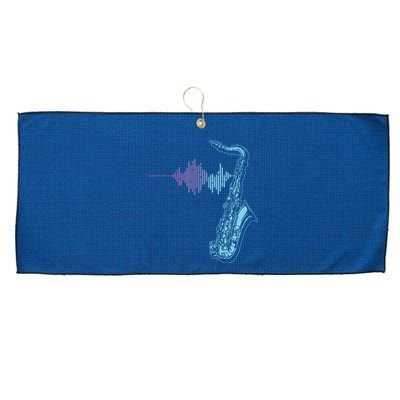 Saxophone Heartbeat Large Microfiber Waffle Golf Towel