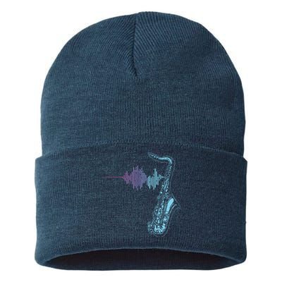 Saxophone Heartbeat Sustainable Knit Beanie