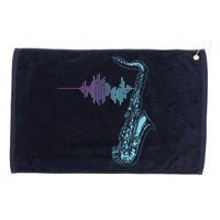 Saxophone Heartbeat Grommeted Golf Towel