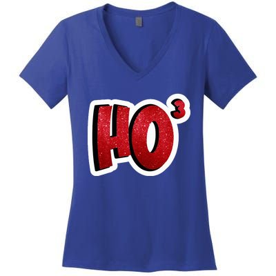 Santa Ho Shorthand Nerdy Engineer Christmas Red Ho3 Women's V-Neck T-Shirt