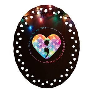 Semicolon Heart Suicide Prevention Mental Health Awareness Ceramic Oval Ornament