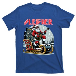 Sleigher Hail Santa Heavy Metal Christmas Rock Xmas Art Gift T-Shirt