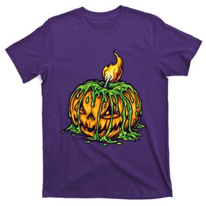 Spooky Halloween Scary Pumpkins Candle T-Shirt