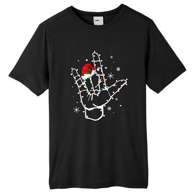 Santa Hat Sign Language Lights Christmas Tall Fusion ChromaSoft Performance T-Shirt