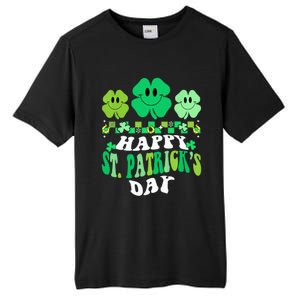 Shamrock Happy St Patricks Day Wo Irish Retro Groovy Tall Fusion ChromaSoft Performance T-Shirt