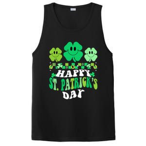 Shamrock Happy St Patricks Day Wo Irish Retro Groovy PosiCharge Competitor Tank