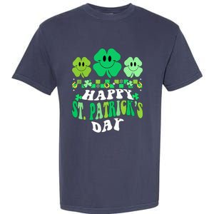 Shamrock Happy St Patricks Day Wo Irish Retro Groovy Garment-Dyed Heavyweight T-Shirt