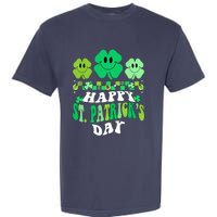 Shamrock Happy St Patricks Day Wo Irish Retro Groovy Garment-Dyed Heavyweight T-Shirt