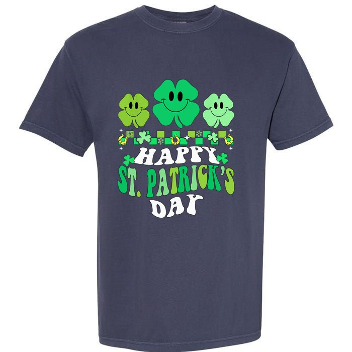 Shamrock Happy St Patricks Day Wo Irish Retro Groovy Garment-Dyed Heavyweight T-Shirt