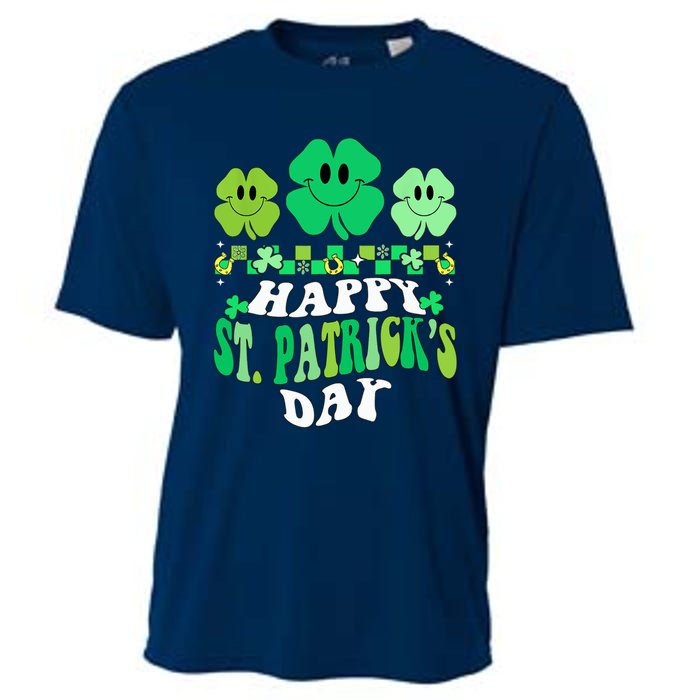 Shamrock Happy St Patricks Day Wo Irish Retro Groovy Cooling Performance Crew T-Shirt