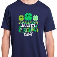 Shamrock Happy St Patricks Day Wo Irish Retro Groovy Adult ChromaSoft Performance T-Shirt