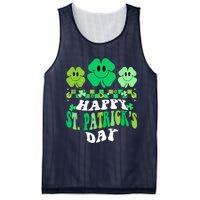 Shamrock Happy St Patricks Day Wo Irish Retro Groovy Mesh Reversible Basketball Jersey Tank