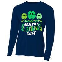 Shamrock Happy St Patricks Day Wo Irish Retro Groovy Cooling Performance Long Sleeve Crew