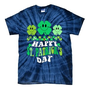 Shamrock Happy St Patricks Day Wo Irish Retro Groovy Tie-Dye T-Shirt