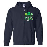 Shamrock Happy St Patricks Day Wo Irish Retro Groovy Full Zip Hoodie