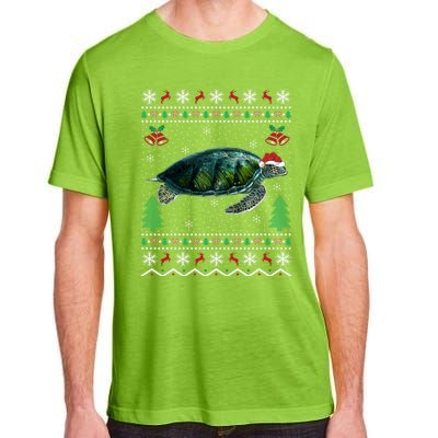 Santa Hat Sea Turtles Lover Xmas Gift Ugly Turtle Christmas Gift Adult ChromaSoft Performance T-Shirt