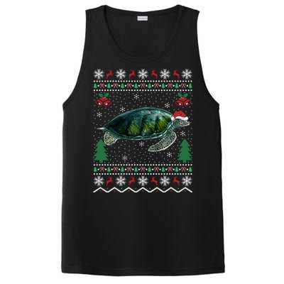 Santa Hat Sea Turtles Lover Xmas Gift Ugly Turtle Christmas Gift PosiCharge Competitor Tank