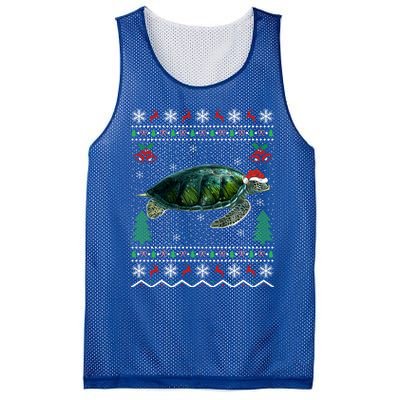 Santa Hat Sea Turtles Lover Xmas Gift Ugly Turtle Christmas Gift Mesh Reversible Basketball Jersey Tank