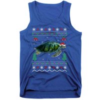 Santa Hat Sea Turtles Lover Xmas Gift Ugly Turtle Christmas Gift Tank Top