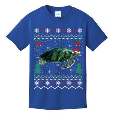 Santa Hat Sea Turtles Lover Xmas Gift Ugly Turtle Christmas Gift Kids T-Shirt