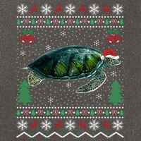 Santa Hat Sea Turtles Lover Xmas Gift Ugly Turtle Christmas Gift Cotton Canvas Backpack