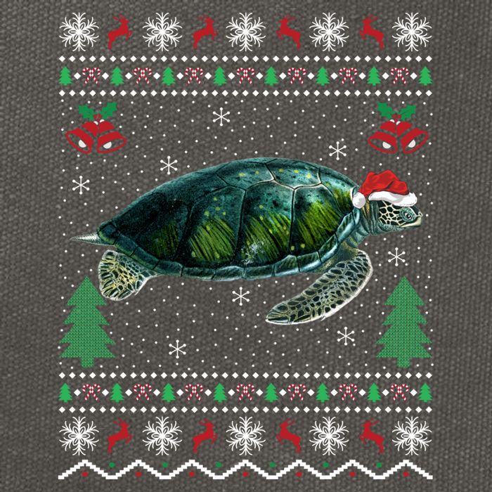 Santa Hat Sea Turtles Lover Xmas Gift Ugly Turtle Christmas Gift Cotton Canvas Backpack