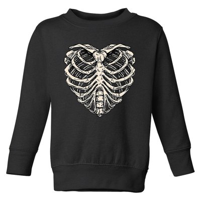 Skeleton Heart Shaped Rib Cage Xray Halloween Toddler Sweatshirt