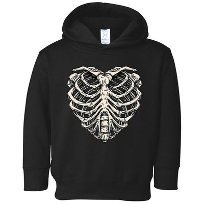 Skeleton Heart Shaped Rib Cage Xray Halloween Toddler Hoodie