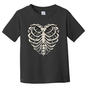 Skeleton Heart Shaped Rib Cage Xray Halloween Toddler T-Shirt