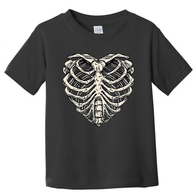 Skeleton Heart Shaped Rib Cage Xray Halloween Toddler T-Shirt