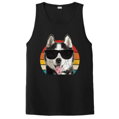 Siberian Husky Sunglasses Funny Vintage Husky Dog Lover PosiCharge Competitor Tank