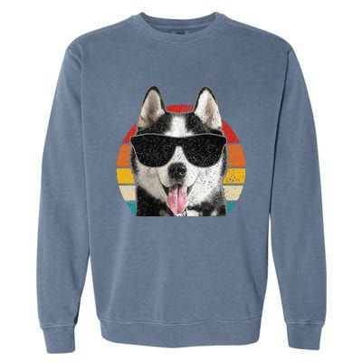 Siberian Husky Sunglasses Funny Vintage Husky Dog Lover Garment-Dyed Sweatshirt