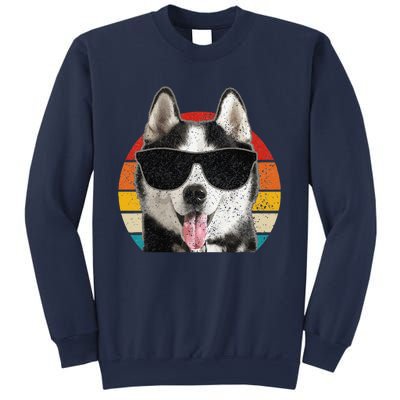 Siberian Husky Sunglasses Funny Vintage Husky Dog Lover Sweatshirt